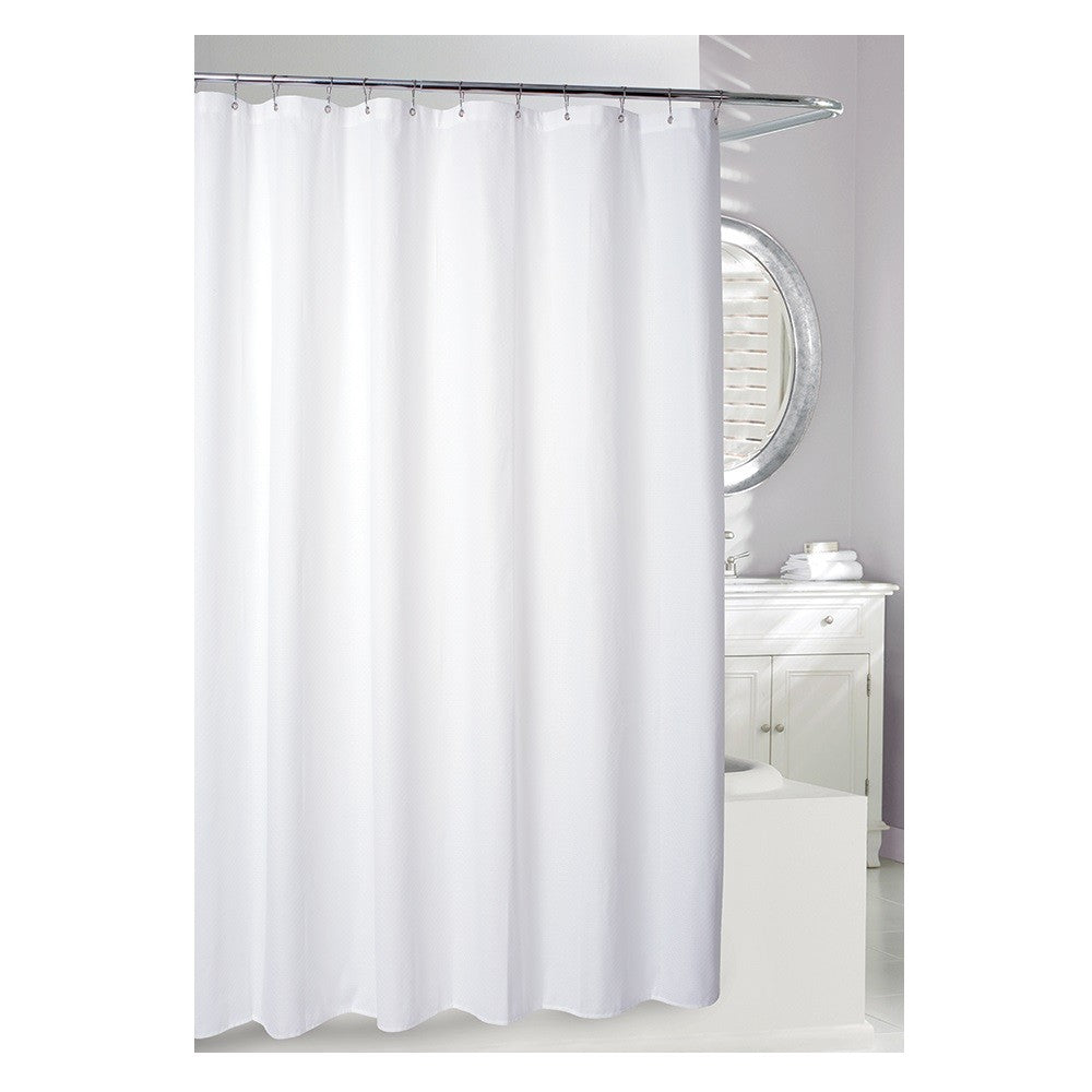 Moda At Home Fabric Shower Curtain Bali White
