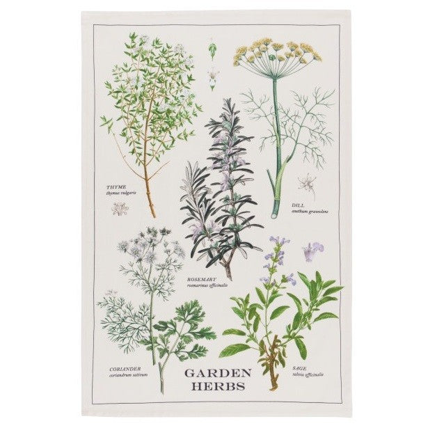 Now Designs Garden Herbs Tea Towel