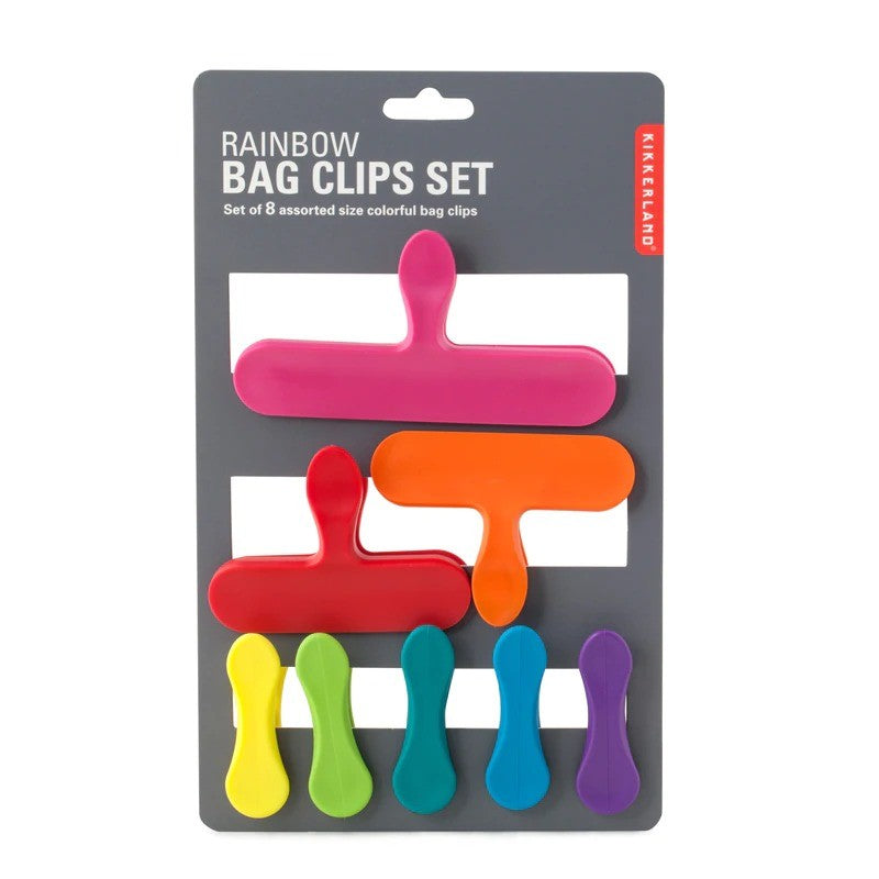 Kikkerland Colour Bag Clips Pack of 8