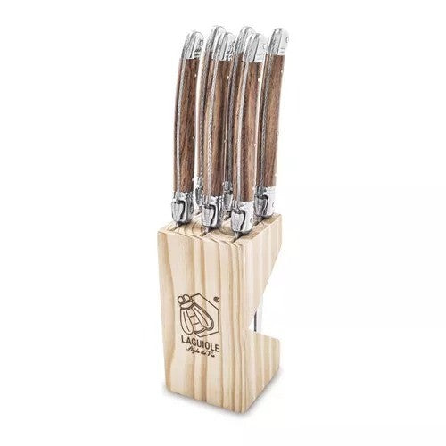 Laguiole Premium Steak Knives Set Of 6 - Wood
