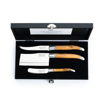 Laguiole Style de Vie Olive Wood Cheese Knife Set Of 3