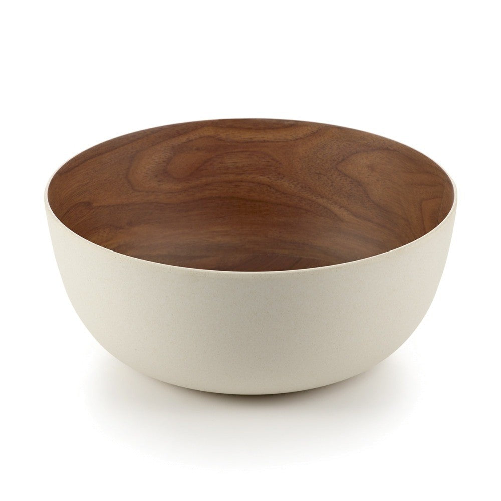 Brilliant White Bamboo Serving Bowl 9"