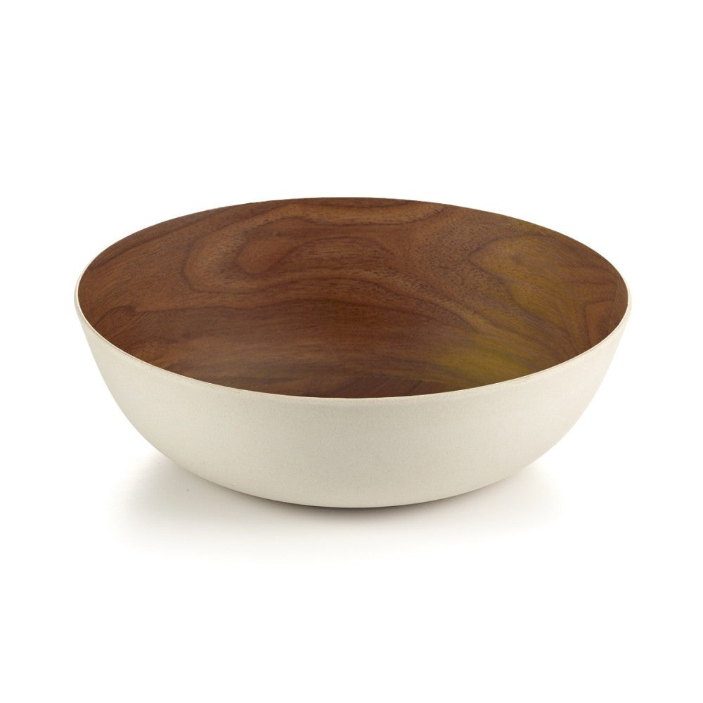 Brilliant White Bamboo Serving Bowl 12"