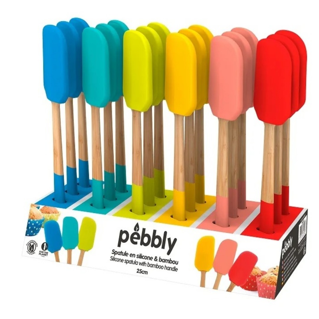 Pebbly Assorted Bamboo & Silicone Flex Spatula 10"