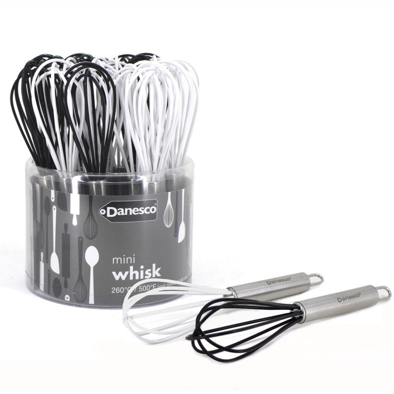 Danesco Mini Whisk, Black / White