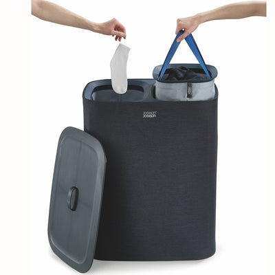 Joseph Joseph Tota Duo Laundry Basket - 90 L Black
