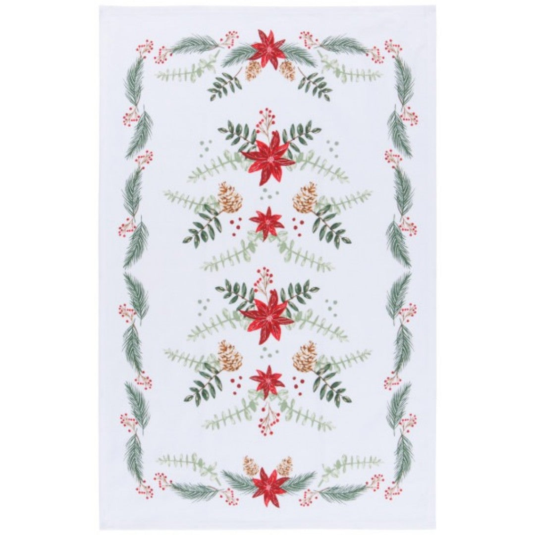 Now Designs Christmas Tea Towel - Poinsettia