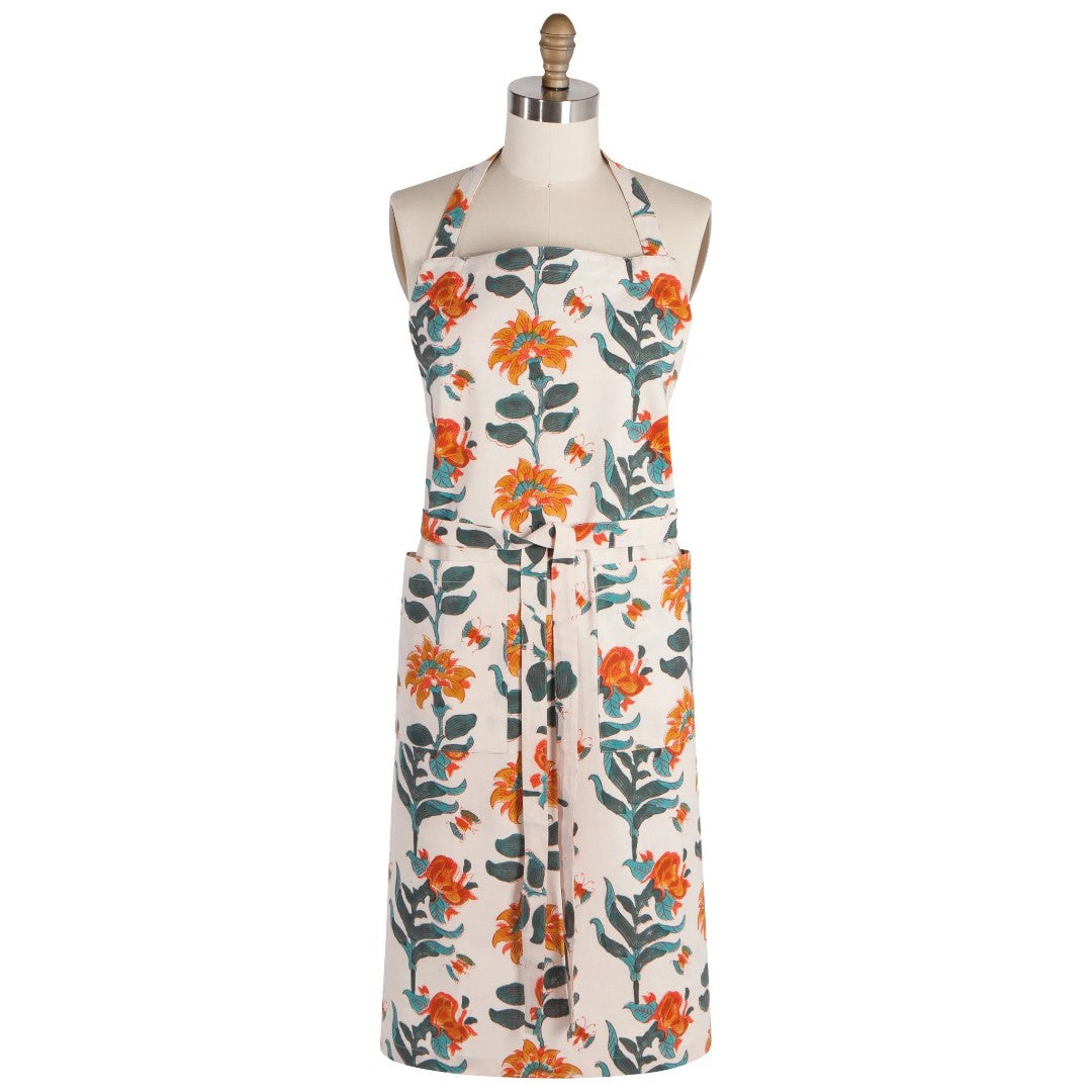 Danica Block Print Apron Marigold