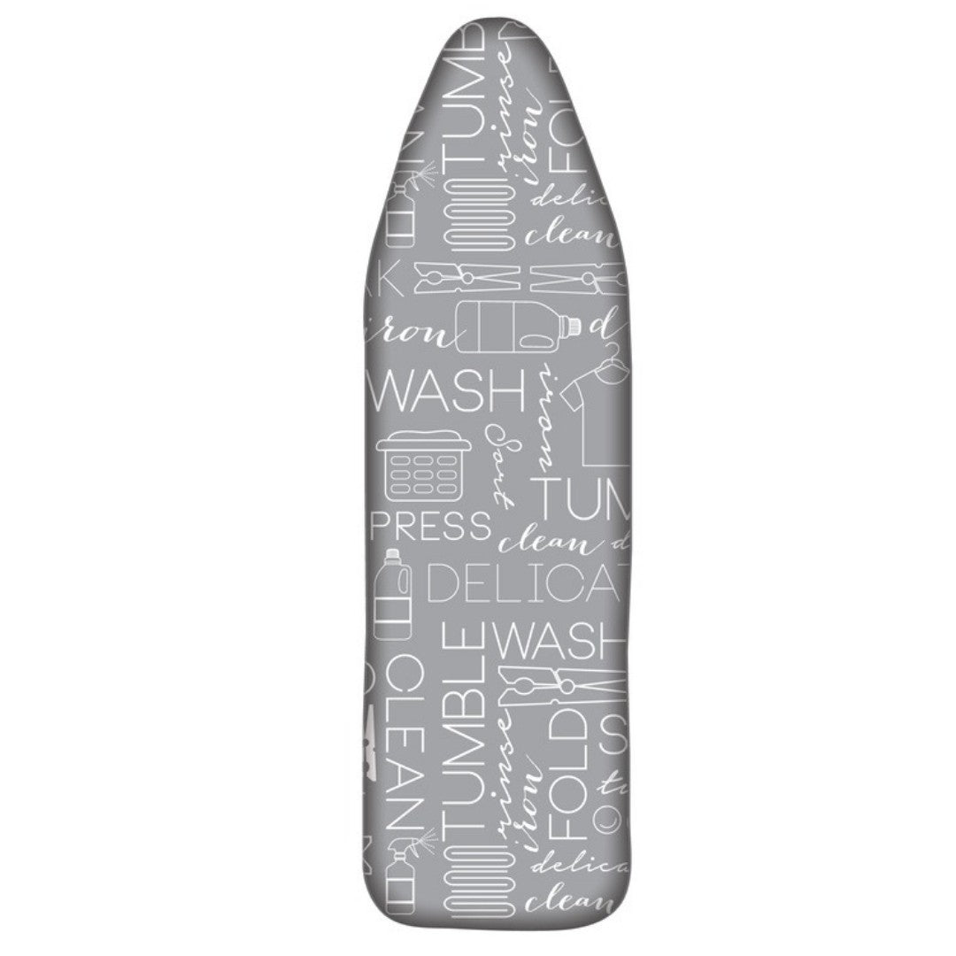 Neat &amp; Tidy Ironing Board Cover 15" x 54", Grey Text