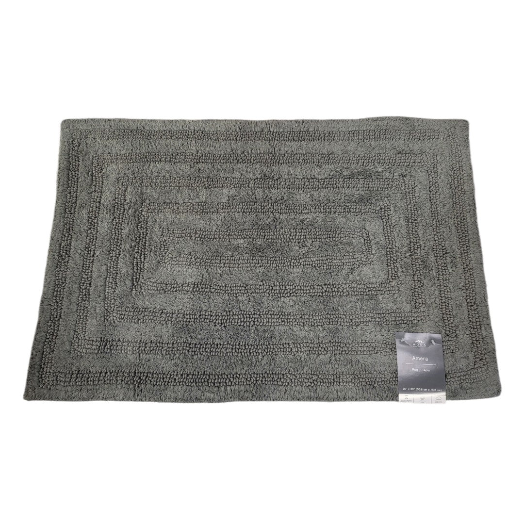 Moda At Home Amera Cotton Bath Floor Mat 20" x 30", Grey