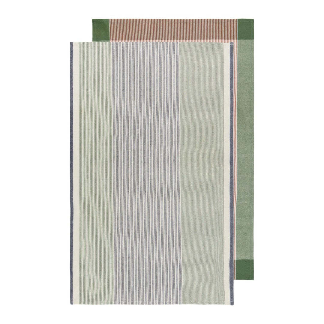 Danica Tea Towel Jade Array Stripe Set Of 2
