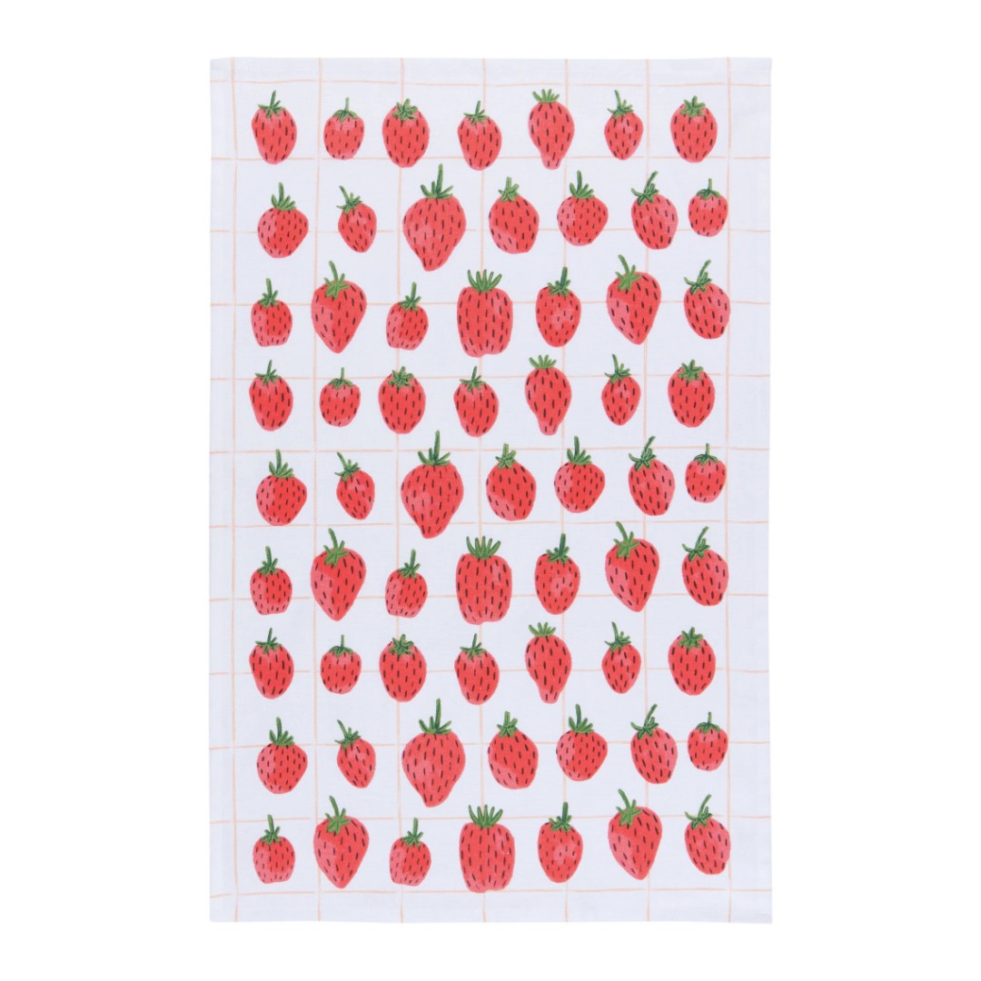 Now Designs Tea Towel Berry Sweet Strawberries - iQ living
