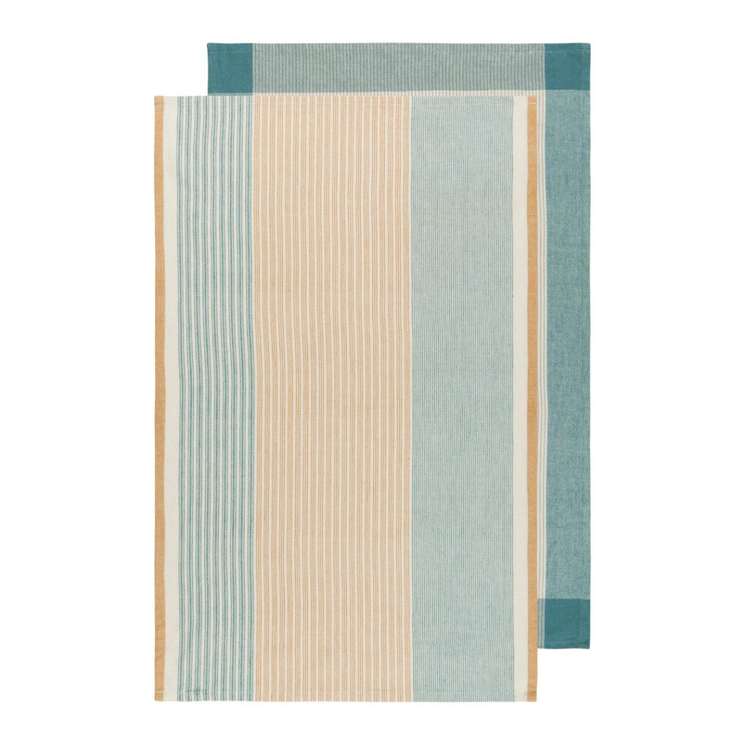 Danica Tea Towel Lagoon Array Stripe Set Of 2 - iQ living