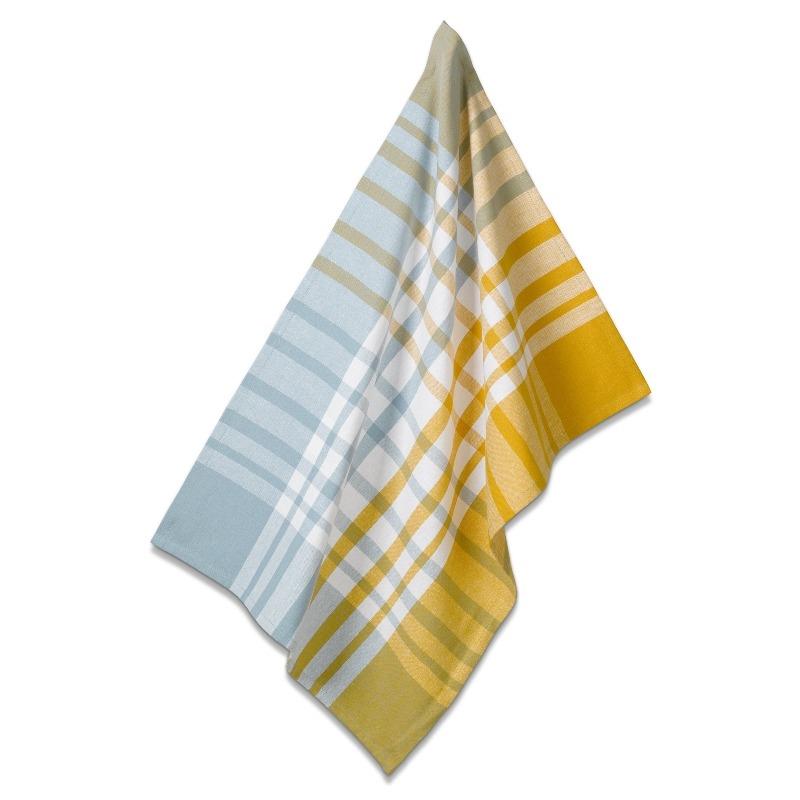 Kela Cotton Tea Towel 28" x 20" Blue Yellow Check