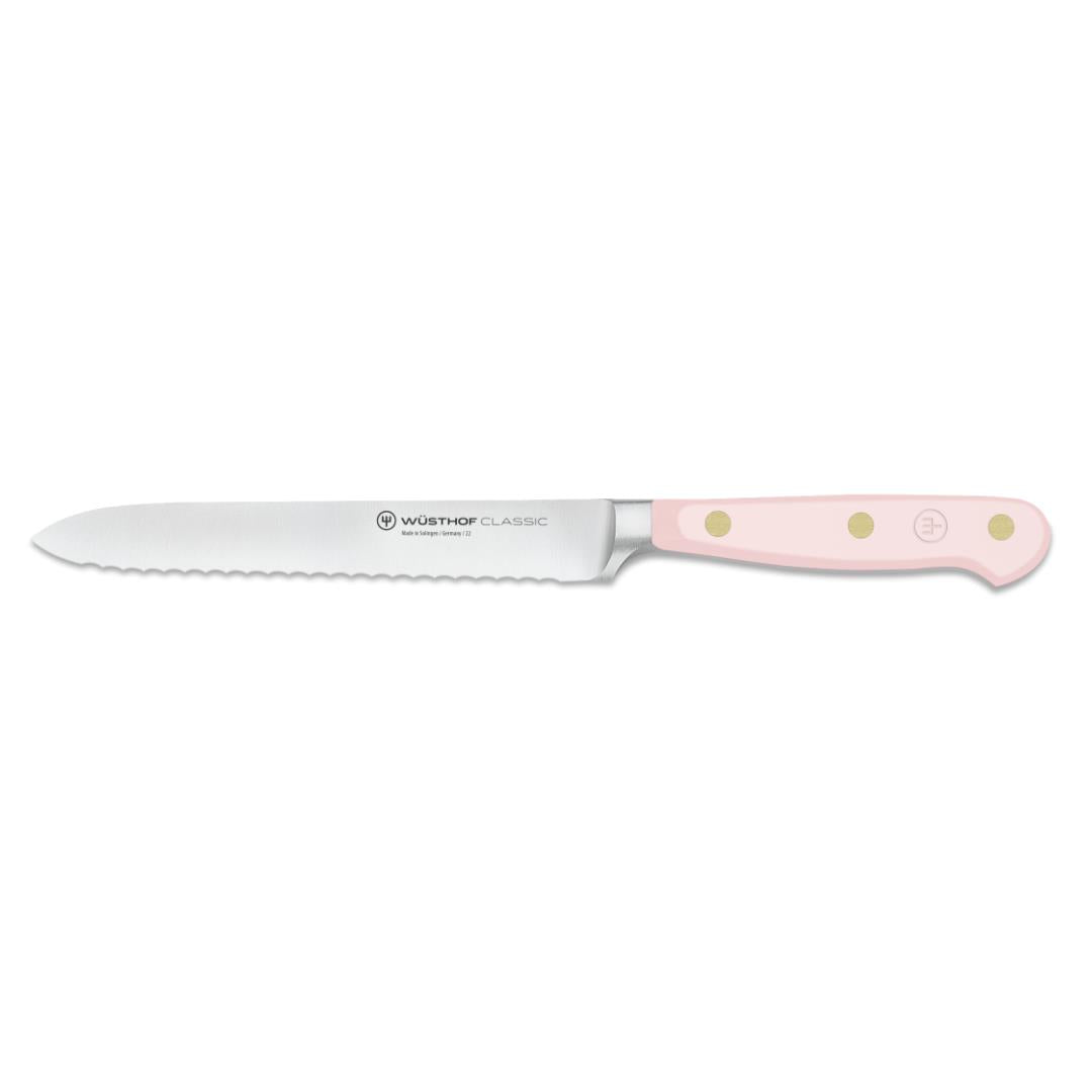 Wusthof Classic Pink Himalayan Salt Serrated Utility Knife 5"