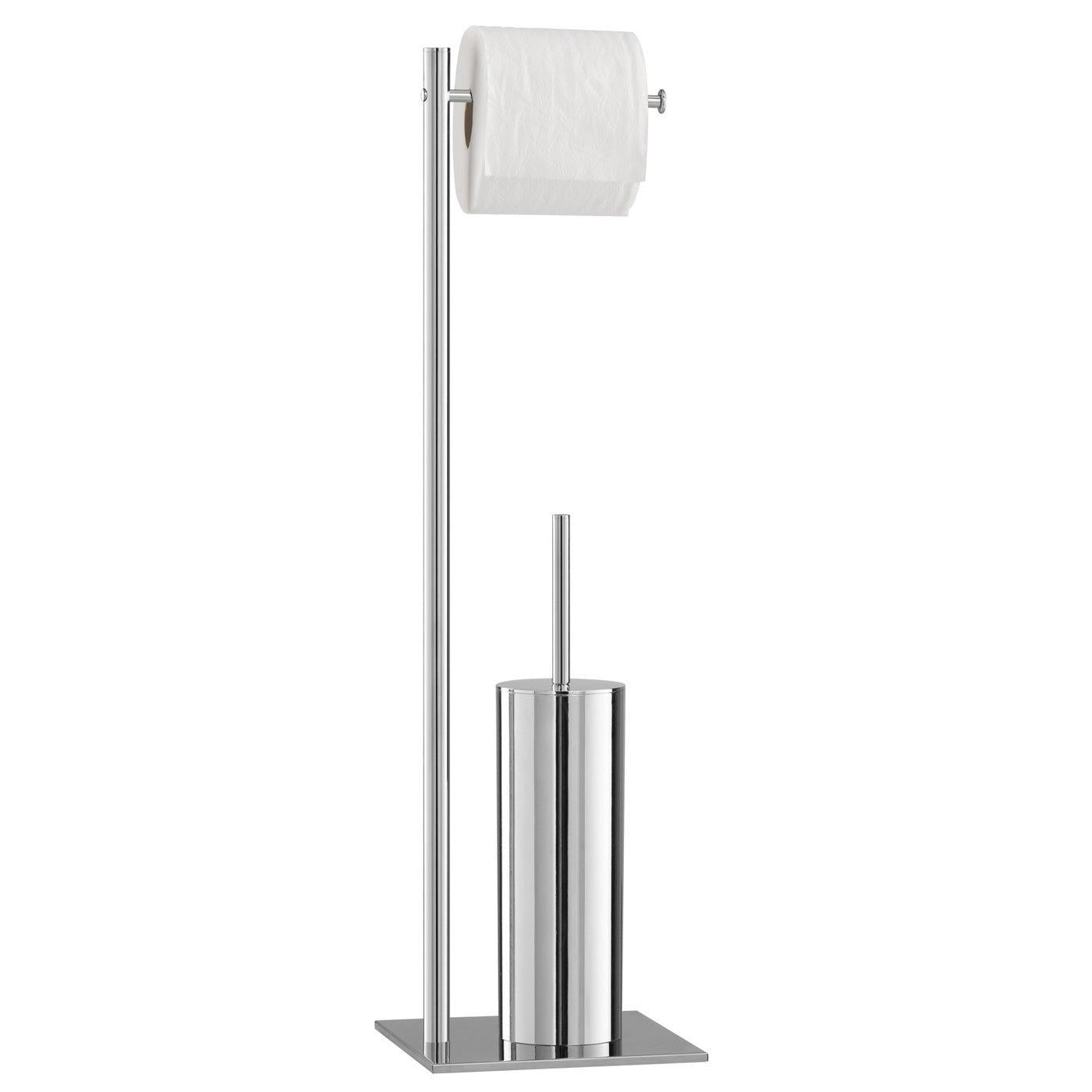 Torre & Tagus Vero Chrome Toilet Paper & Brush Holder