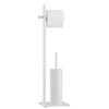 Torre & Tagus Bergson White Toilet Paper & Brush Holder