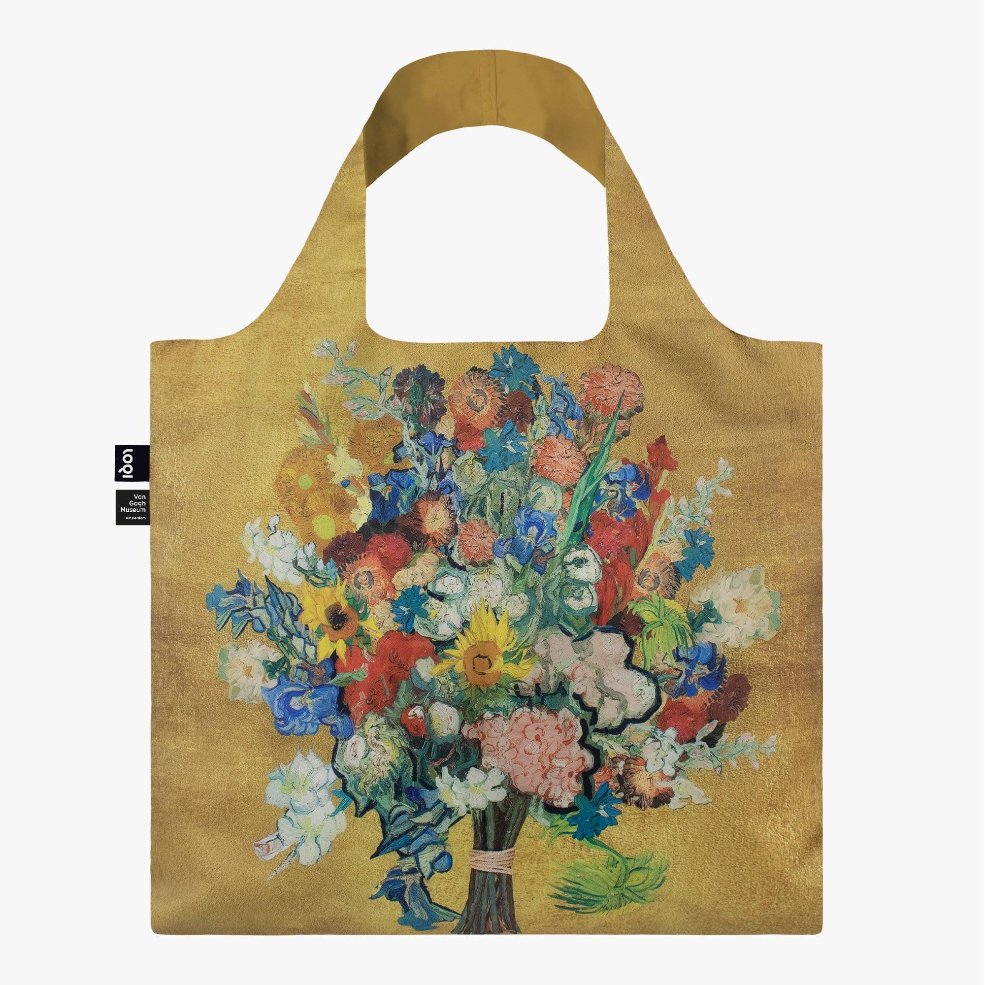 LOQI Museum Series Tote Bag - Gold Floral