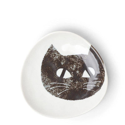 Miya Side Plate Black Cat Face - 5.5"