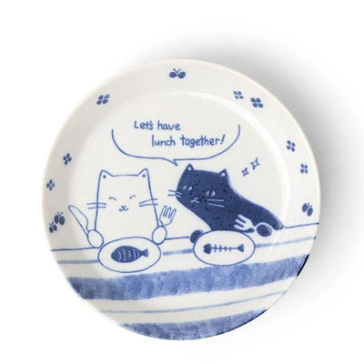 Miya Side Plate Lunch Date Cats - 5.5"