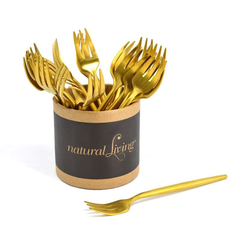 Natural Living Brushed Gold Small Fork - iQ living