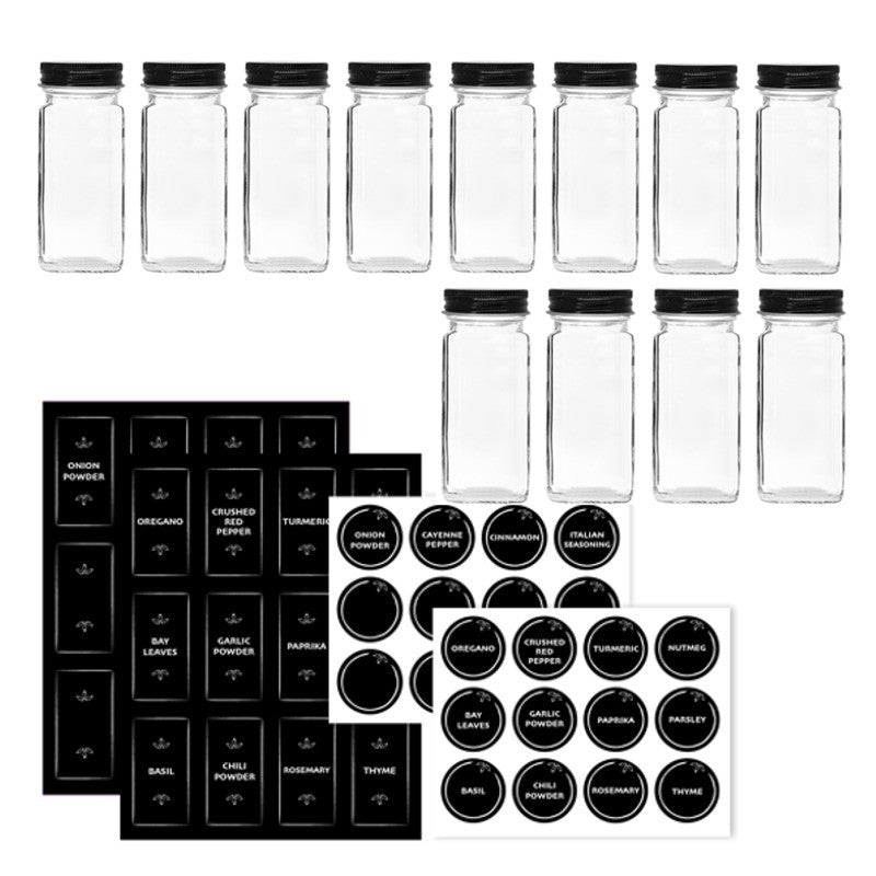 Danesco Spice Jars & Labels Set Of 12