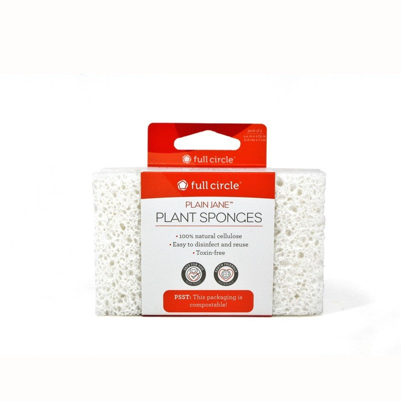Full Circle Plain Jane Plant Sponges Set Of 3 - iQ living