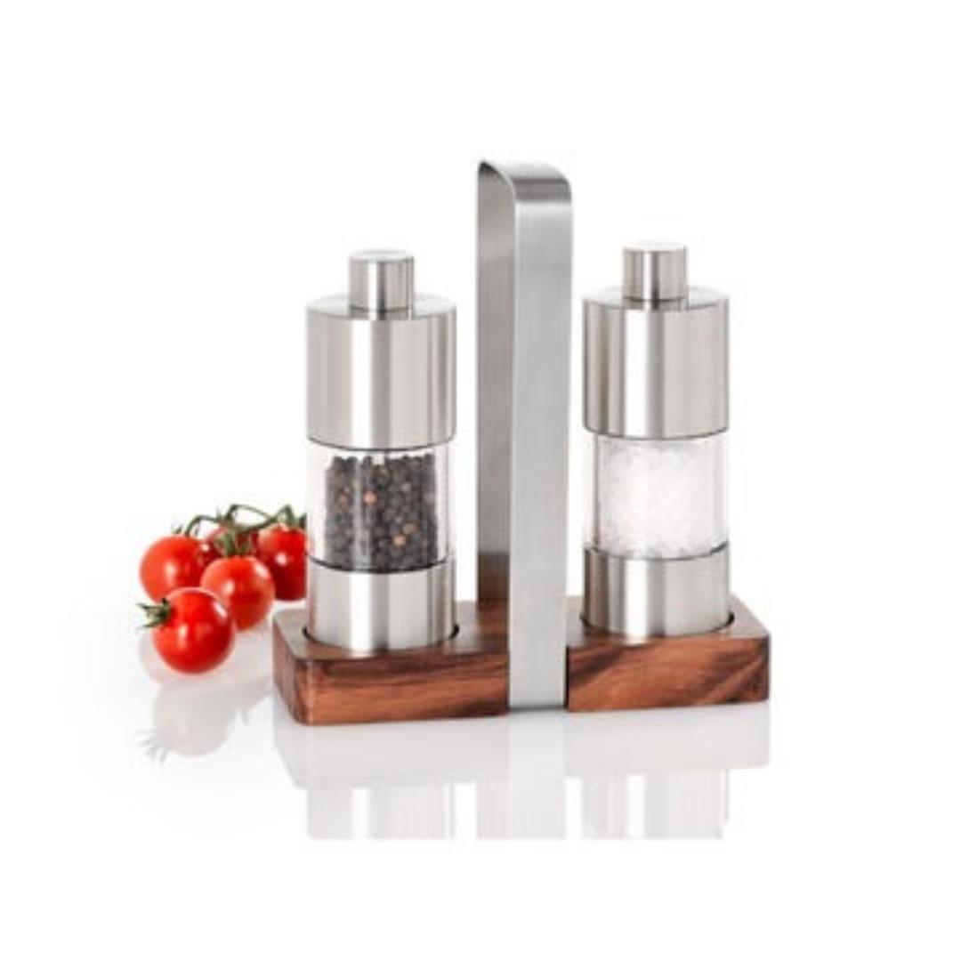 AdHoc Menage Classic Salt & Pepper Mill Tray Set 6"