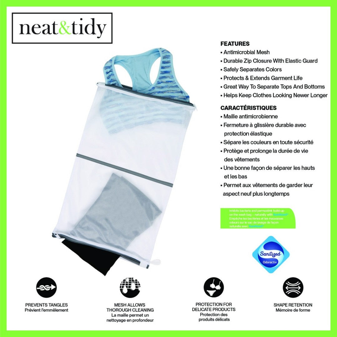 Neat & Tidy Twin Compartment Mesh Wash Bag - iQ living