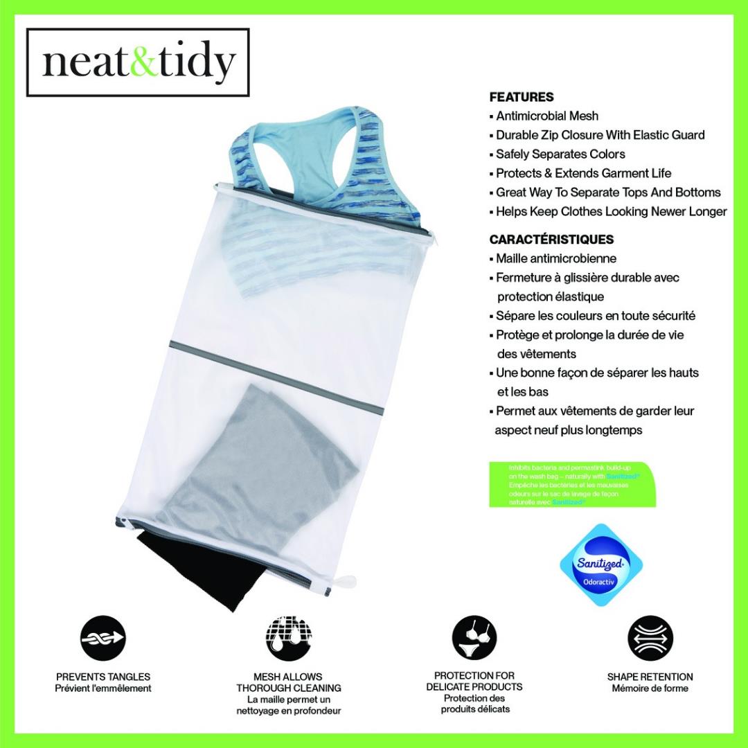 Neat & Tidy Mesh Twin Compartment Wash Bag - iQ living