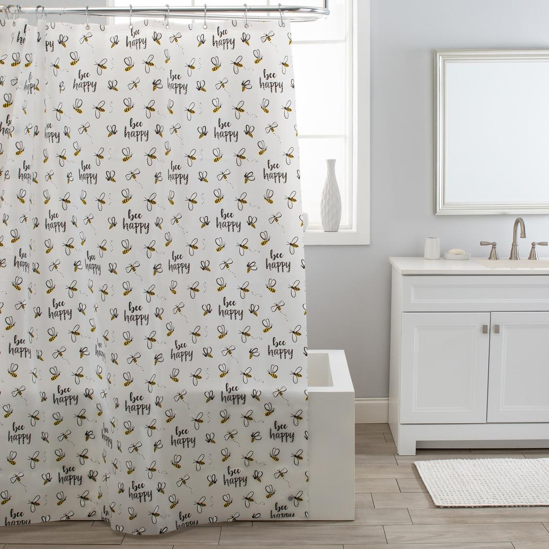 Moda At Home PEVA Shower Curtain Bee Happy