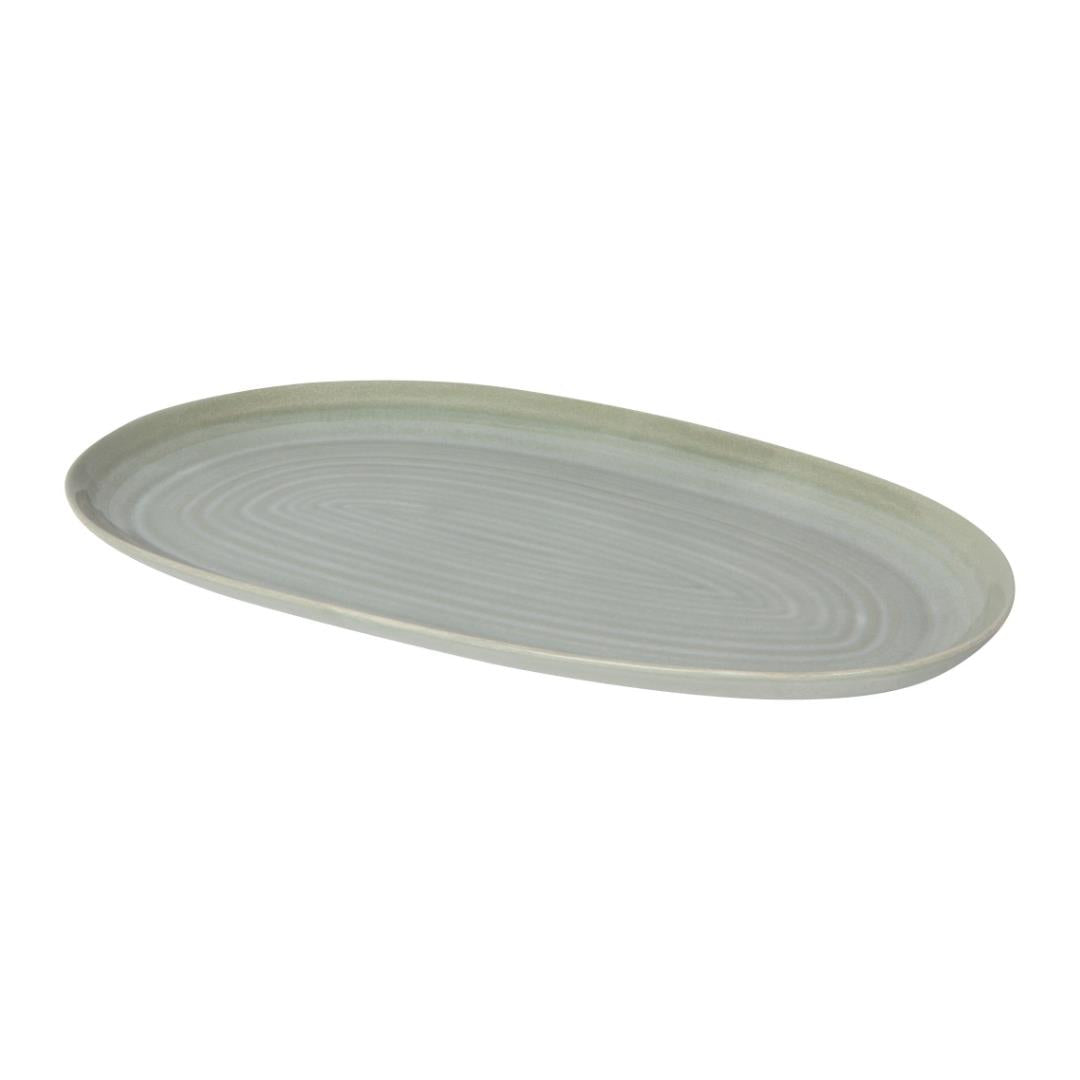 Danica Aquarius Sage Oval Platter 10.5"