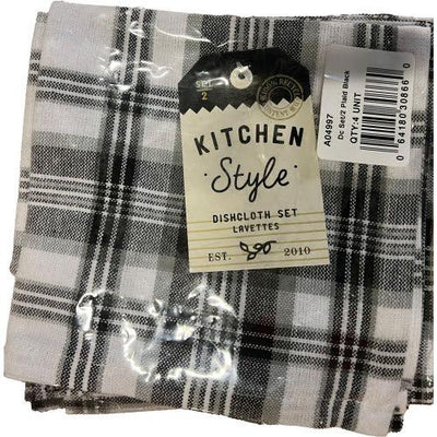 Kitchen Style Plaid Dish Cloth Set Of 2