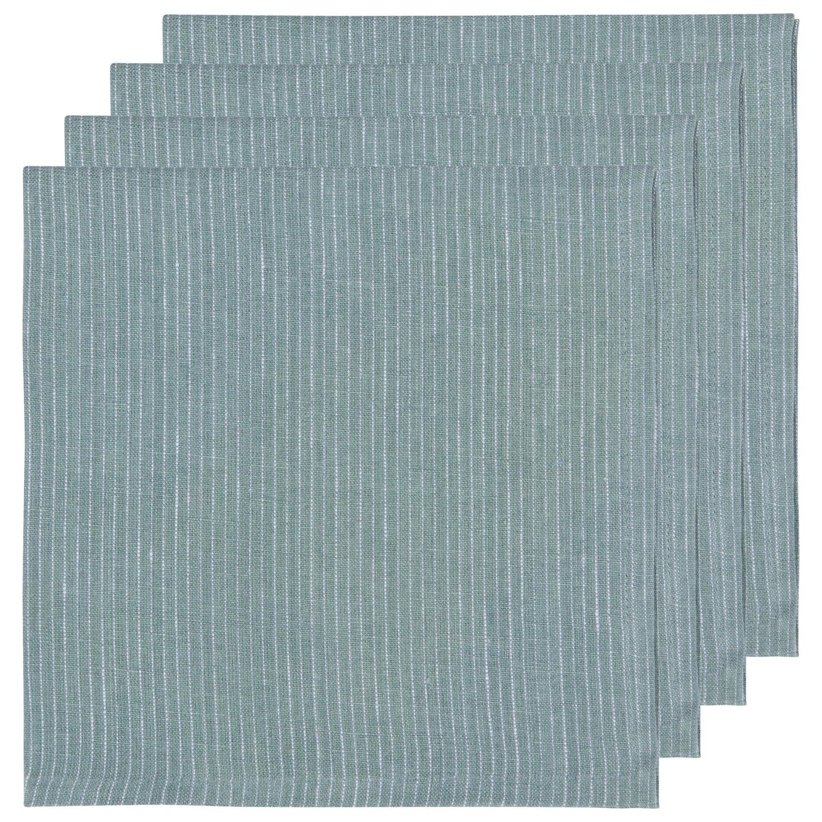 Danica Pinstripe Linen Napkins Set Of 4 Lagoon