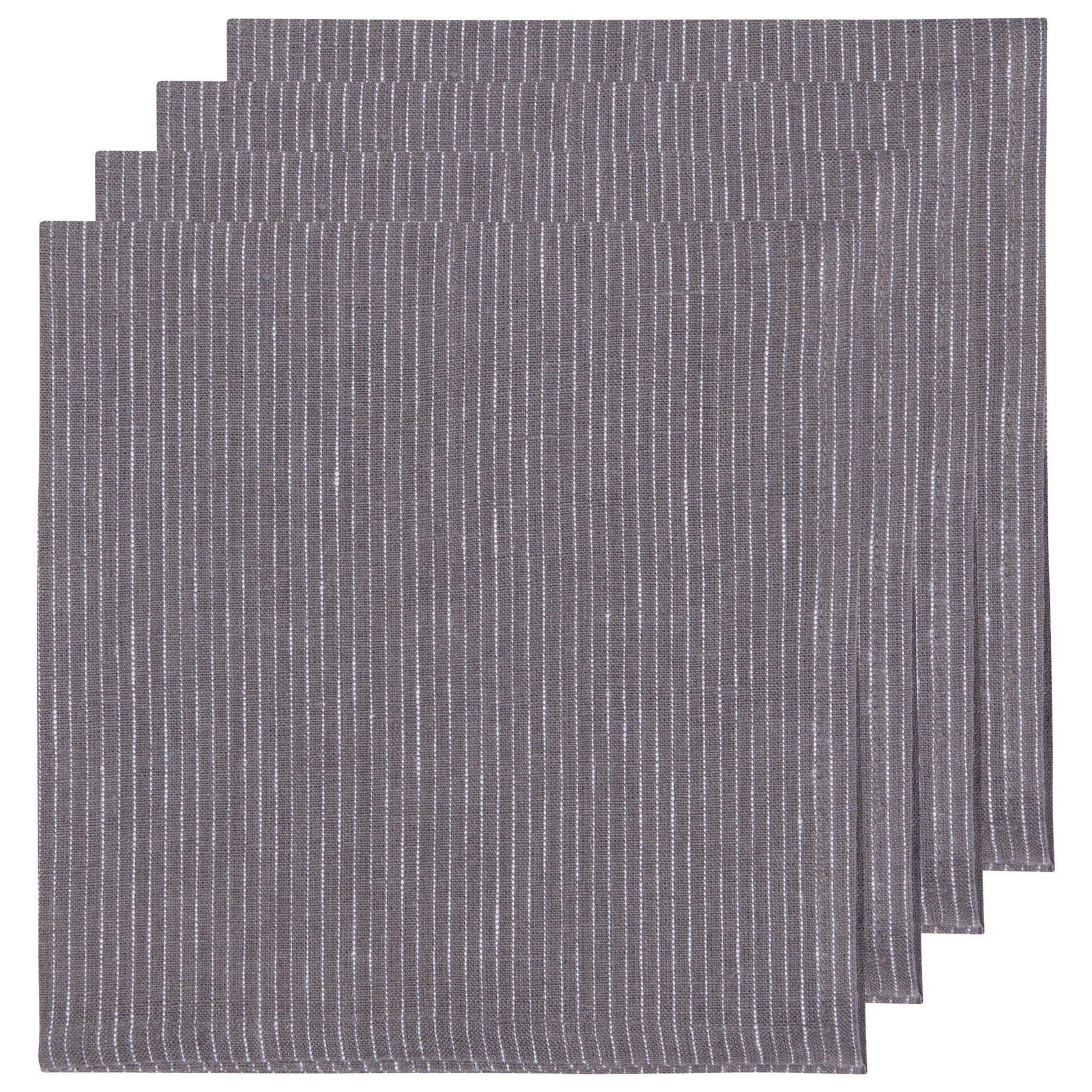 Danica Pinstripe Linen Napkins Set Of 4 Shadow