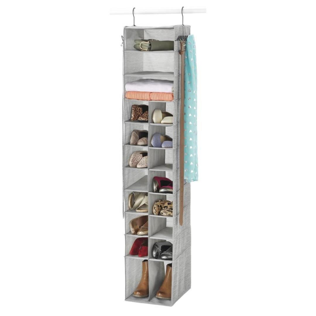 Whitmor Gray Fabric Hanging Shoe & Clothing Organizer