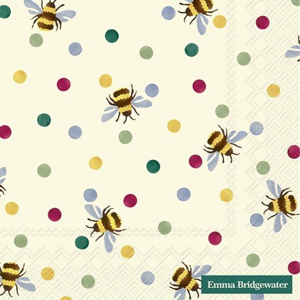IHR Luncheon Napkin 20 Pack Bumble Bee Polka Dots