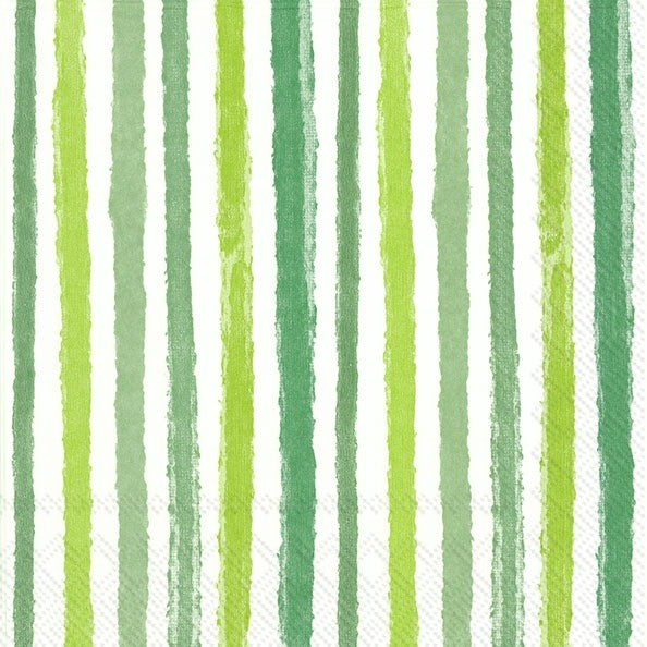 IHR Luncheon Napkin 20 Pack Green Stripes