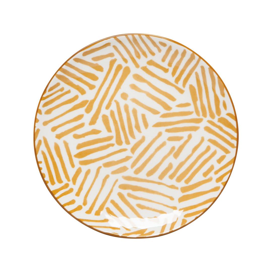 Now Designs Appetizer Plate 6" Ochre Lines - iQ living