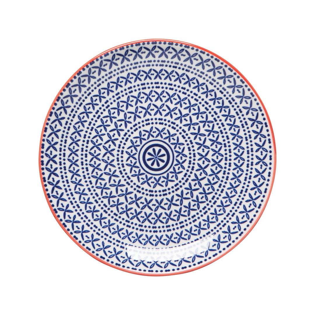 Now Designs Appetizer Plate 6" Blue Cross