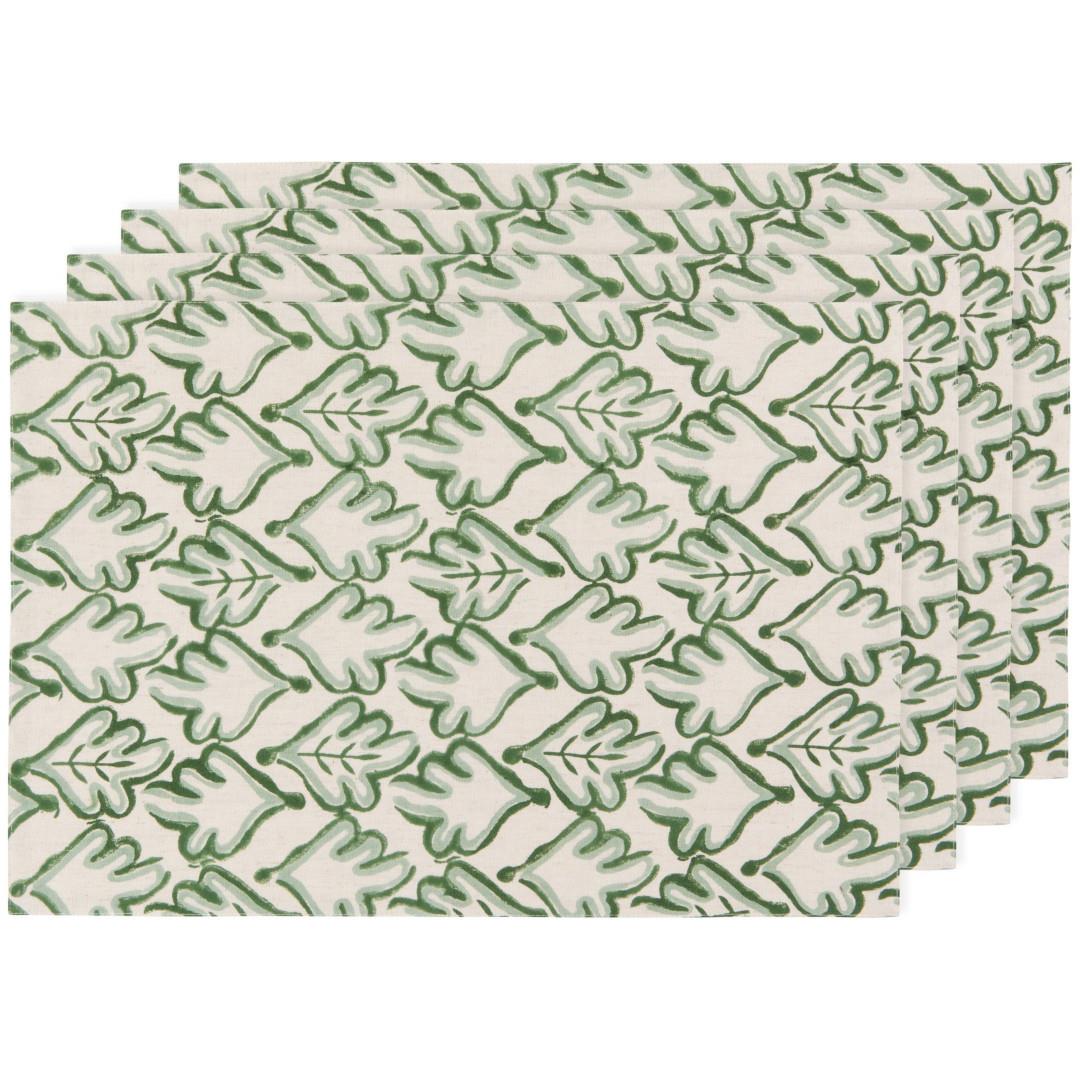 Danica Green Hedges Placemat Set Of 4