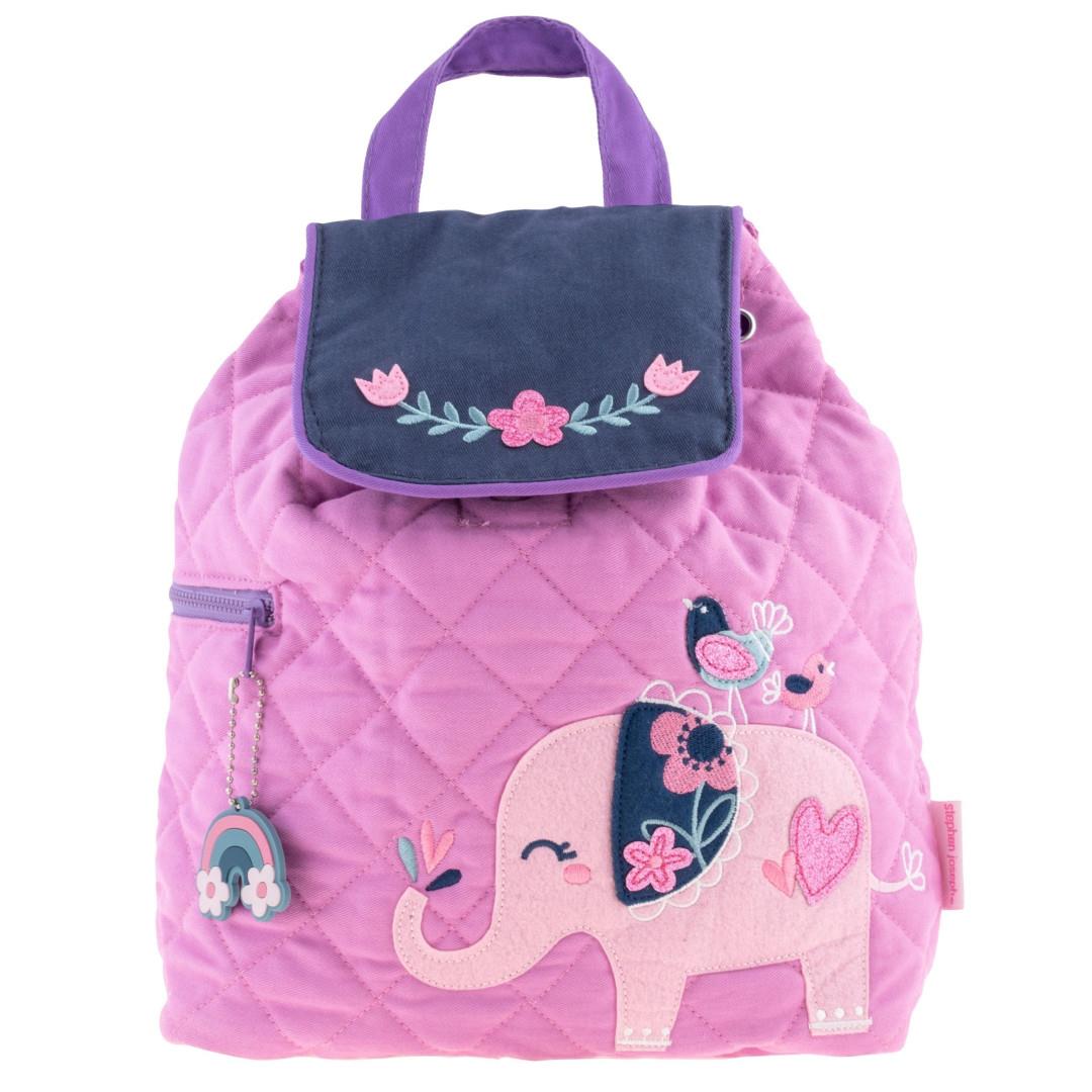 Stephen Joseph Quilted Backpack Purple Elephant