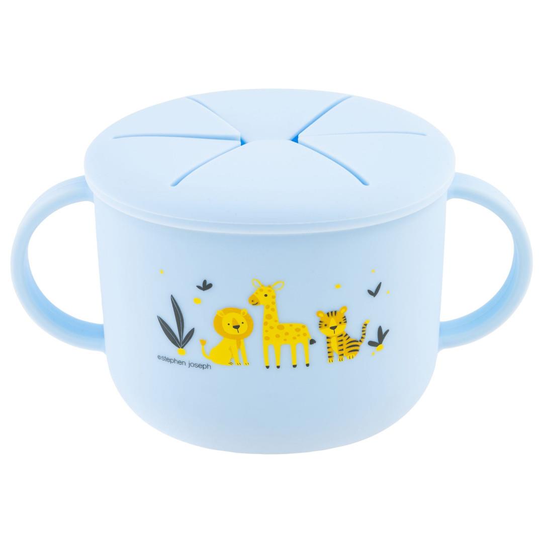 Stephen Joseph Silicone Snack Cup Blue Zoo