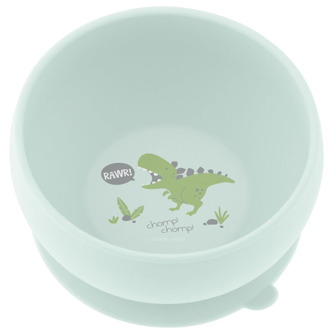 Stephen Joseph Silicone Bowl Green Dinosaur