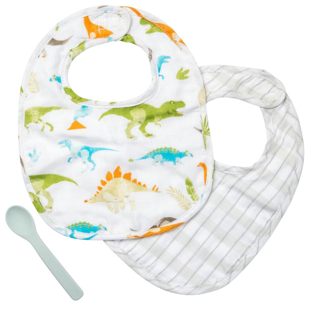 Stephen Joseph Muslin Bib Set Of 2 Dinosaur