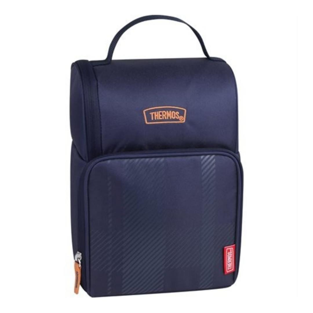 Thermos Dual Plaid Insulated Lunch Bag Navy