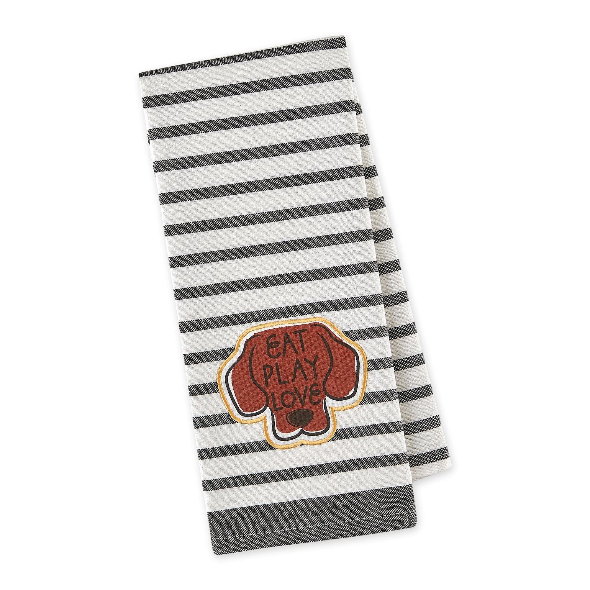Design Imports Tea Towel Eat Play Love Dog