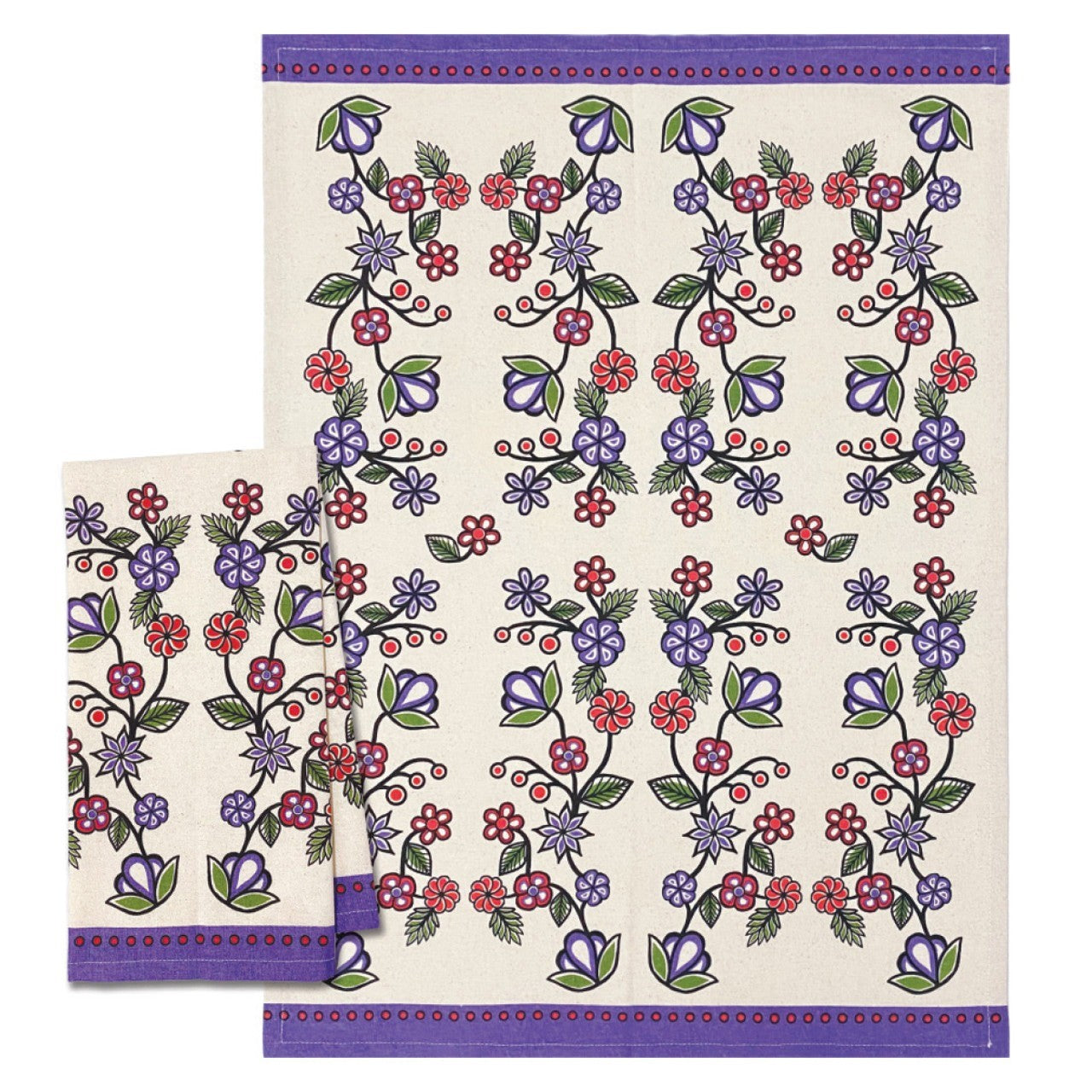 Native Northwest Cotton Tea Towel Ojibwe Florals