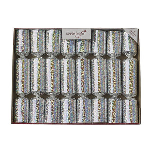 Robin Reed Christmas Crackers Mini 8 Pack - Silver Sparkle