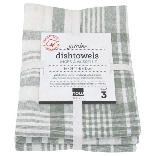 Now Designs London Grey Jumbo Tea Towel Set Of 3